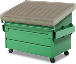 Latitude Run Heavy Duty Multipurpose Outdoor Dumpster Cover, Durable & UV Resistant Waterproof Trash Can Cover