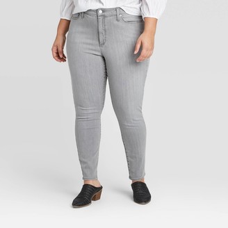 women's plus size gray jeans