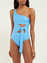 Thumbnail for your product : JADE SWIM Collision Tie-front Cutout Swimsuit - Blue