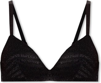 Gym King Lounge branded tape bra in black