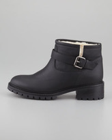 Thumbnail for your product : Fendi Shearling-Lined Motorcycle Boot, Black