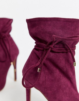 ASOS DESIGN Estonia slouch ankle boots in purple