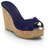 Thumbnail for your product : Jimmy Choo Perfume Leather Cork Wedge Sandals