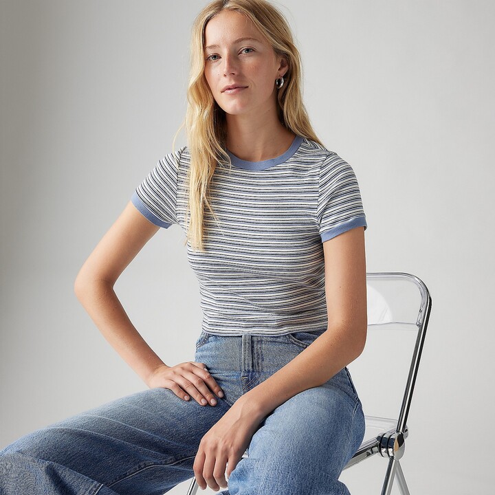 Levi's Essential Ringer Sporty T-Shirt - Women's - Meg Stripe Cloud Dancer