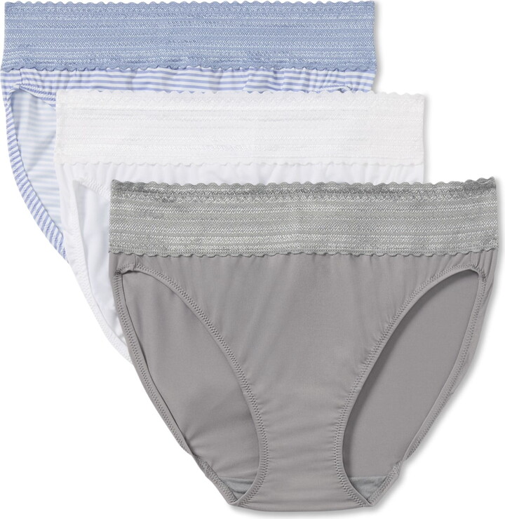 Warners® Blissful Benefits Dig-Free Comfort Waistband with Lace Microfiber Hi-Cut 3-Pack WRW251HC10W
