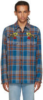 Thumbnail for your product : Gucci Multicolor Embroidered Check Bird Shirt