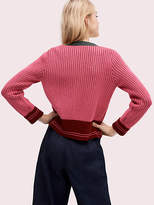 Thumbnail for your product : Kate Spade Contrast Rib Cardigan, Perfect Peony - Size XL