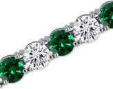 Thumbnail for your product : Macy's Cubic Zirconia Green Tennis Bracelet in Sterling Silver