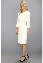 Thumbnail for your product : Badgley Mischka Draped 3/4 Sleeve Cocktail Dress