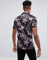 Thumbnail for your product : ASOS Design Tall Polo Shirt With Revere Collar In Floral Print