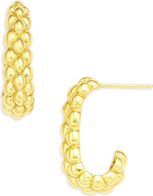 Argentovivo Bubble J Hoop Earrings