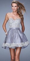 Thumbnail for your product : La Femme Embroidered Organza Cocktail Dress