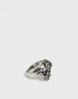 Thumbnail for your product : Reclaimed Vintage inspired skull and snake detail ring in burnished silver tone exclusive to ASOS