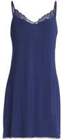 Thumbnail for your product : Calvin Klein Lace-Trimmed Modal-Blend Jersey Chemise
