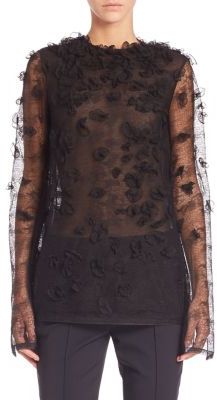 Jason Wu Embroidered Houndstooth Lace Top
