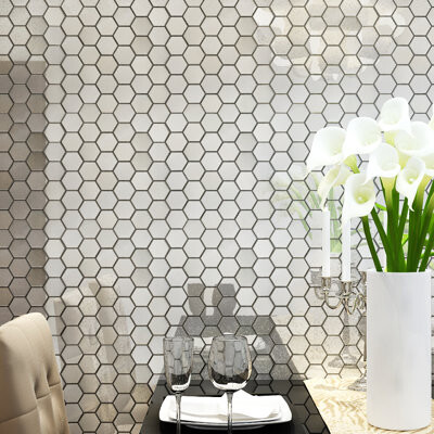 Bloom Stone 2" x 2" Metal Honeycomb Mosaic Wall Tile