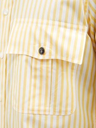 L.e.j - Flap Pocket Striped Cotton-poplin Shirt - Yellow Stripe