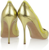 Thumbnail for your product : Nicholas Kirkwood Wave metallic leather and suede pumps