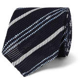 Thumbnail for your product : Drakes 8cm Striped Silk and Linen-Blend Tie