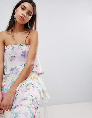 ASOS Tiered Jumpsuit in Mixed Florals