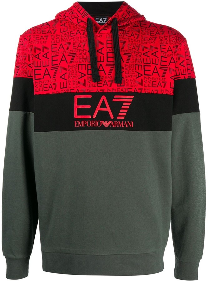 ea7 red hoodie