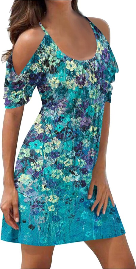 Midi Dress Sundress Clearance DianD Women Cold Shoulder Midi