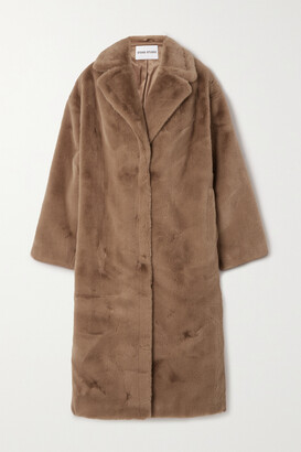 Stand Studio Maria Oversized Faux Fur Coat - Brown - ShopStyle