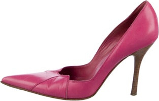 Cesare Paciotti Leather Pumps Pink Pointed-Toes Unfortunately, due to restrictions, this item may not be eligible for shipping in all areas.