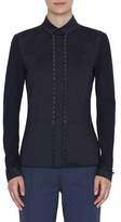 Thumbnail for your product : Akris Punto Stretch-Cotton Kent-Collar Button Front Blouse