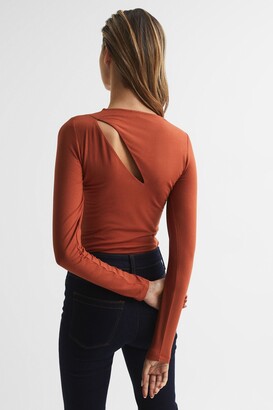 Reiss Cut-Out Long Sleeve Top