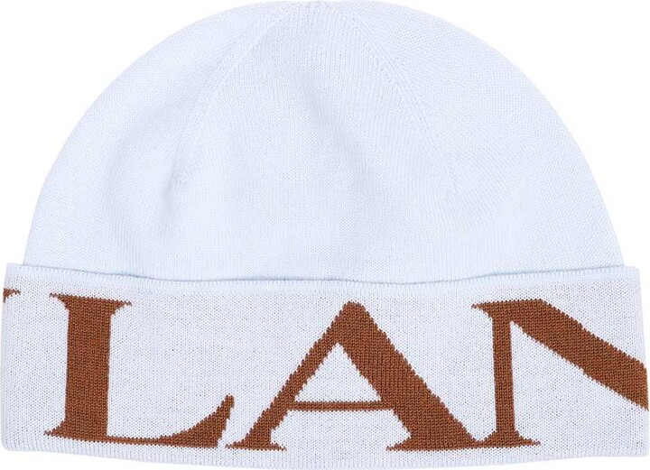Lanvin Black Embroidered Beanie - ShopStyle Hats