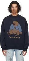 Thumbnail for your product : Saintwoods Navy Big Bear Knit Sweater