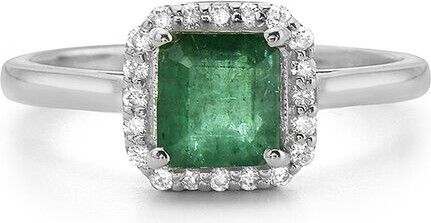 Forever Creations USA Inc. Forever Creations 14K 1.30 ct. tw. Diamond & Aquamarine Halo Ring