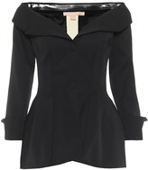 Thumbnail for your product : Brock Collection Rohtak off-shoulder wool jacket