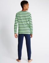 Thumbnail for your product : Marks and Spencer 2 Pack Dragon Print & Striped Pyjamas (6-16 Years)