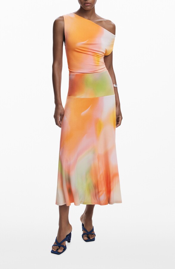 Desigual One-Shoulder Midi Dress