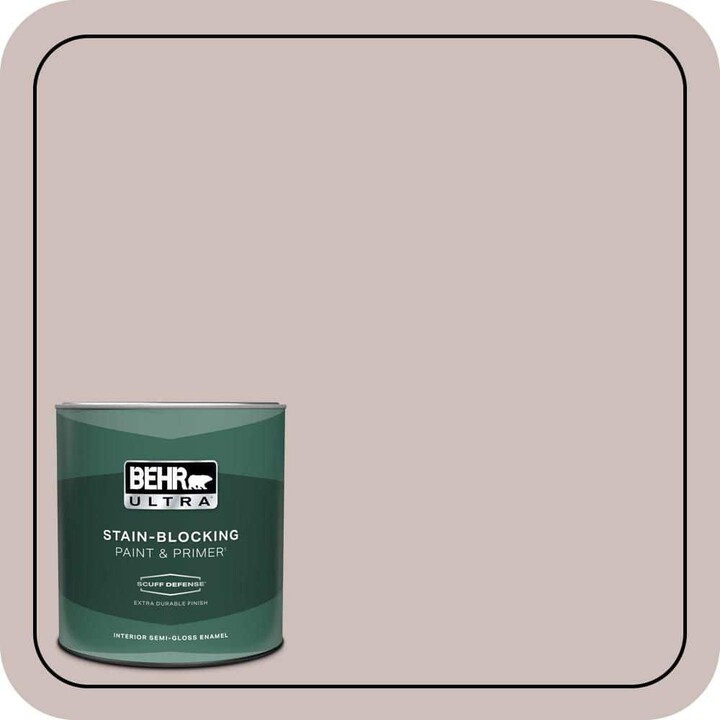 BEHR ULTRA 1 qt. #750A-3 Vintage Taupe Extra Durable Semi-Gloss Enamel Interior Paint & Primer