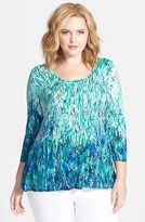 Thumbnail for your product : Nic+Zoe 'Wildflower' Peplum Top (Plus Size)