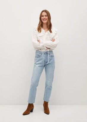 MANGO Ankle-length straight-fit jeans light blue - 1 - Women - ShopStyle