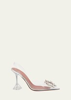 Thumbnail for your product : Amina Muaddi Rosie See-Through Slingback Bow Pumps