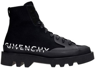 black canvas combat boots
