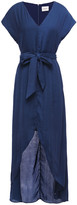 Thumbnail for your product : Charli Klara Split-front Belted Satin-jacquard Maxi Dress
