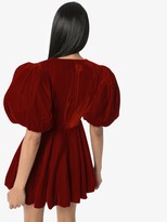 Thumbnail for your product : KHAITE Leona puff-sleeve velvet dress