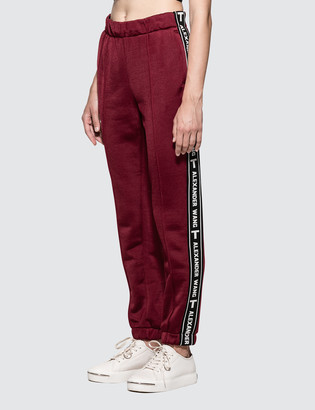 alexanderwang.t Sleek French Terry Pull-On Track Pant with Logo Tape