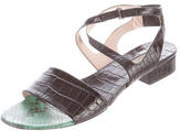 Thumbnail for your product : Dries Van Noten Embossed Leather Sandals