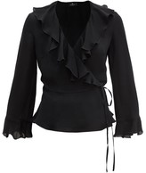 Thumbnail for your product : Etro Barb Flounced Silk-georgette Wrap Blouse - Black