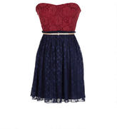 Thumbnail for your product : Delia's Strapless Red Lace Pleated Dress