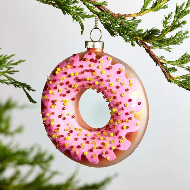 Crate & Barrel Frosted Donut Ornament