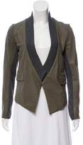 Thumbnail for your product : M.PATMOS Leather Merino Wool-Trimmed Blazer