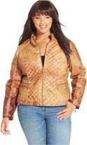 Thumbnail for your product : Joujou Jou Jou Plus Size Faux-Leather Quilted Jacket